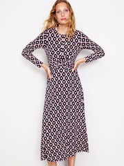 Boden Blue Twisted Waist Jersey Dress - Image 4 of 5