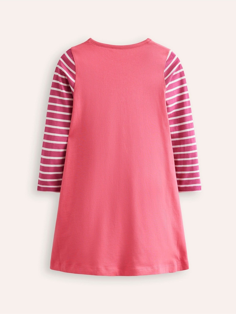 Boden Pink 100% Cotton Elsie Big Appliqué Dress - Image 2 of 3
