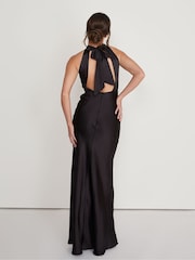 Six Stories Halter Neck Satin Flower Girl Dress - Image 2 of 5