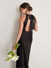 Six Stories Halter Neck Satin Flower Girl Dress - Image 3 of 5