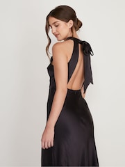 Six Stories Halter Neck Satin Flower Girl Dress - Image 5 of 5