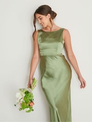 Six Stories Cowl Back Satin Flower Girl Dress - Imagen 2 de 4