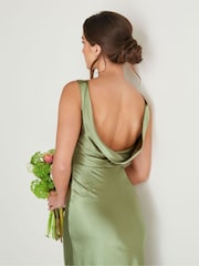 Six Stories Cowl Back Satin Flower Girl Dress - Imagen 3 de 4