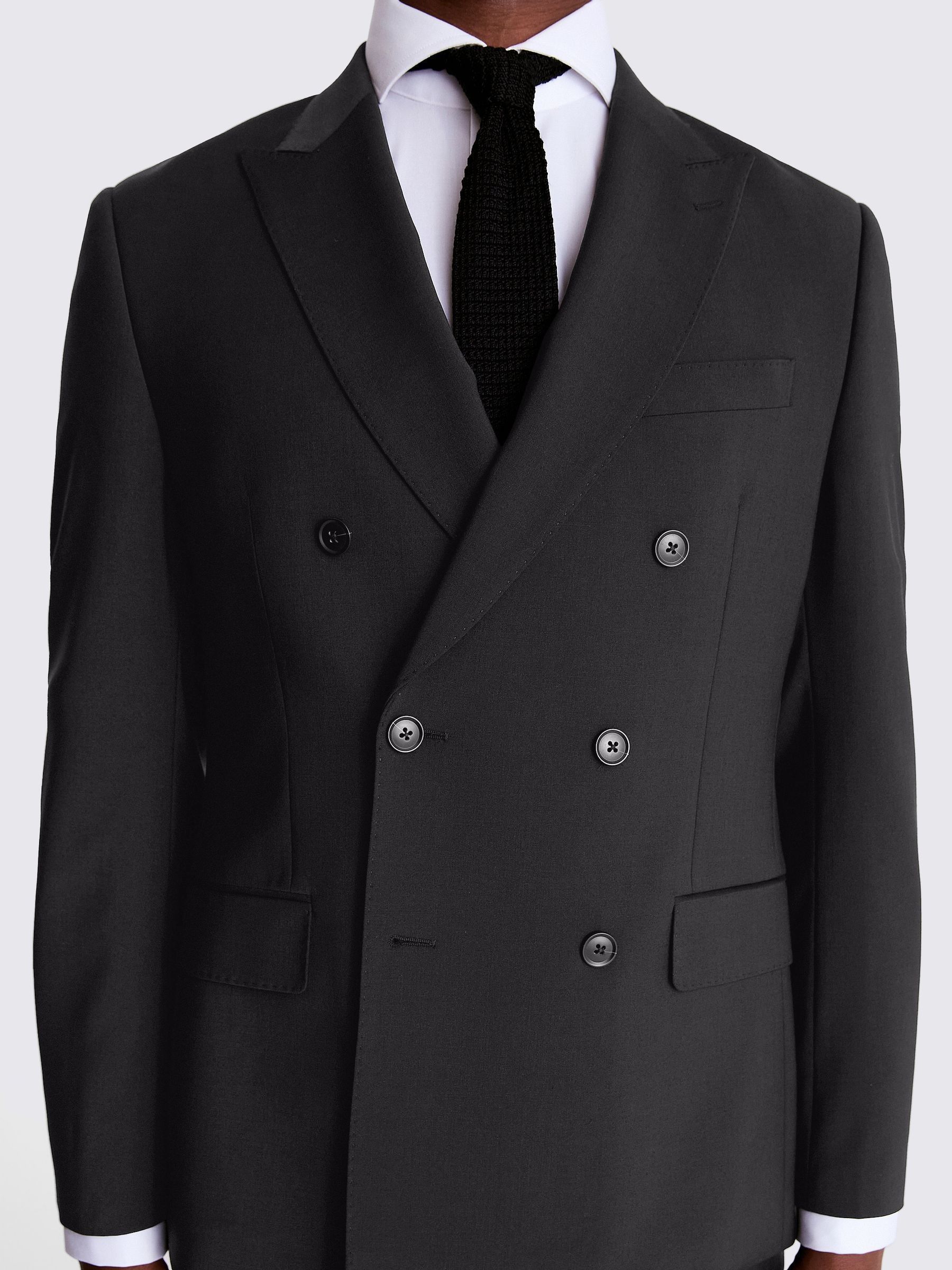 Buy MOSS Black Double Breasted Tailored Fit Performance Suit
