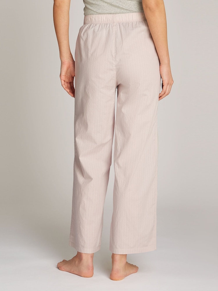 Calvin Klein Pink White 100% Cotton Lounge Trousers - Image 2 of 6