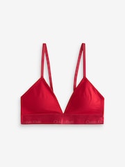 Calvin Klein Red Modern Cotton Holiday Lightly Lined Triangle Bra - Image 1 of 1
