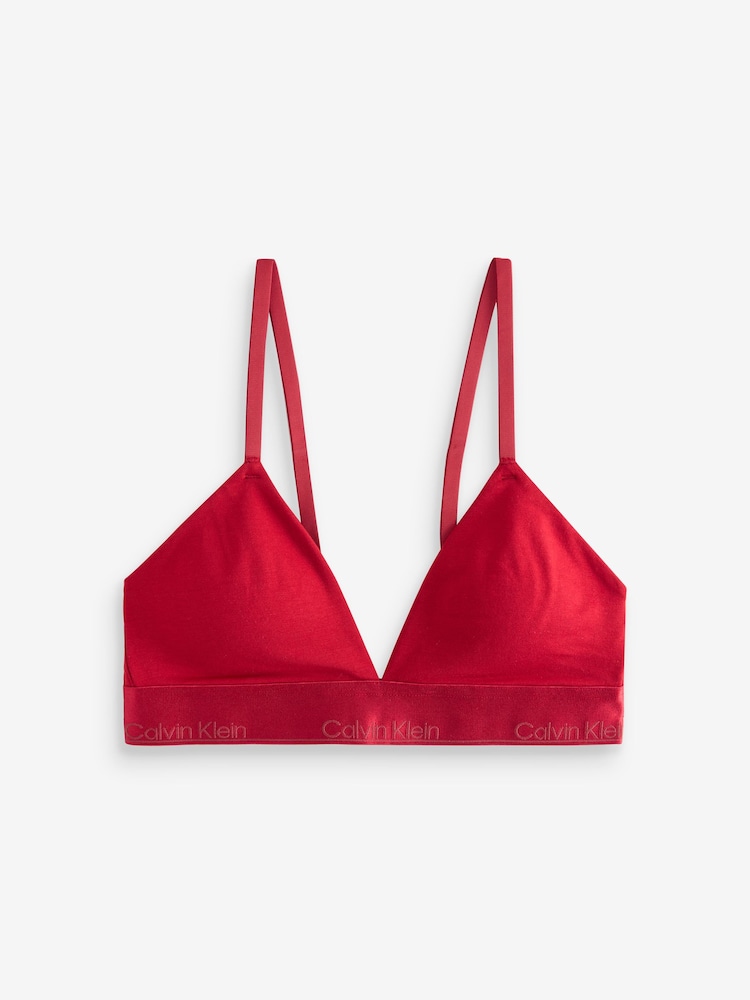Calvin Klein Red Modern Cotton Holiday Lightly Lined Triangle Bra - Image 1 of 1