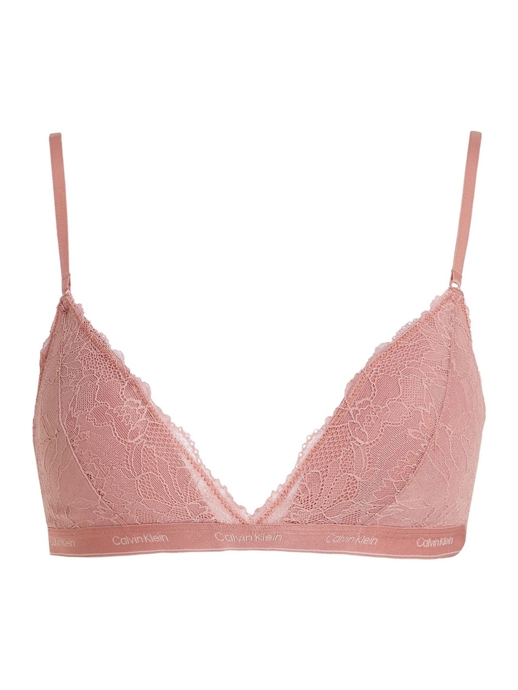 Calvin Klein Pink Modern Lace Lightly Lined Triangle Bra - Image 5 of 7