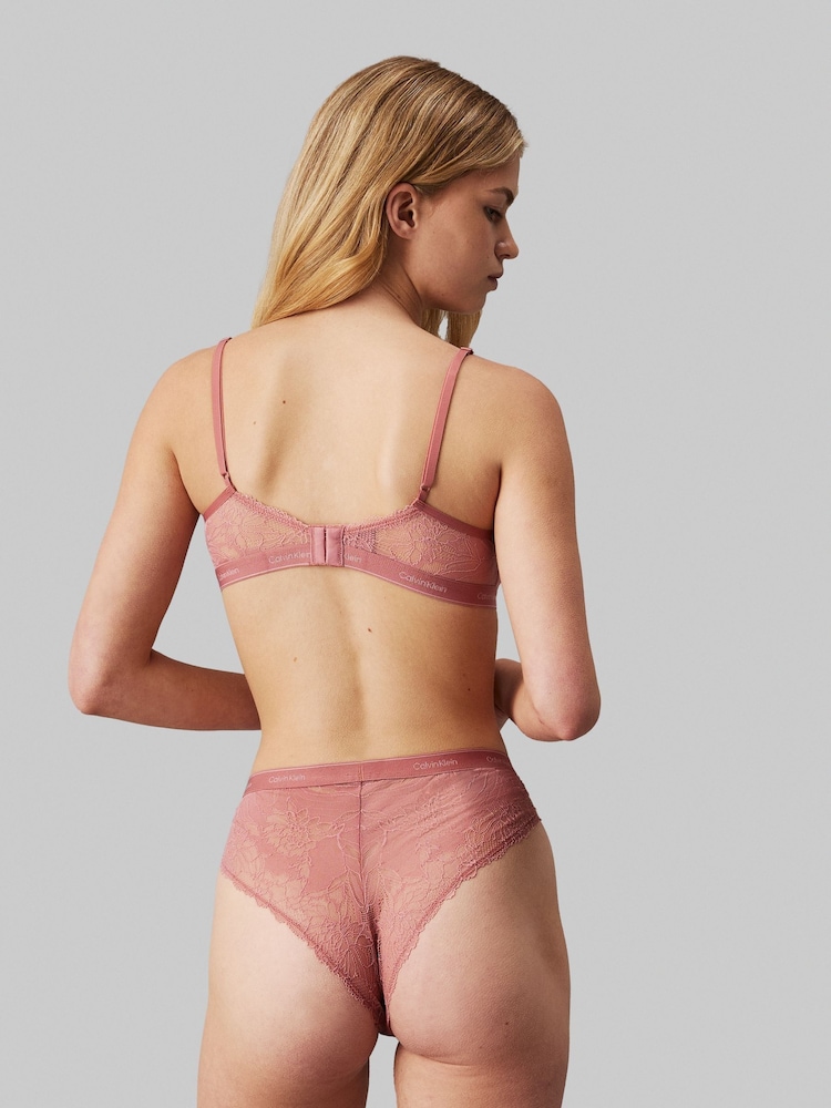 Calvin Klein Red Sheer Triangle Bra - Image 2 of 5