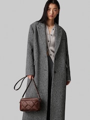 Calvin Klein Natural Diamond Quilt Camera Bag With Pocket - Image 1 of 6