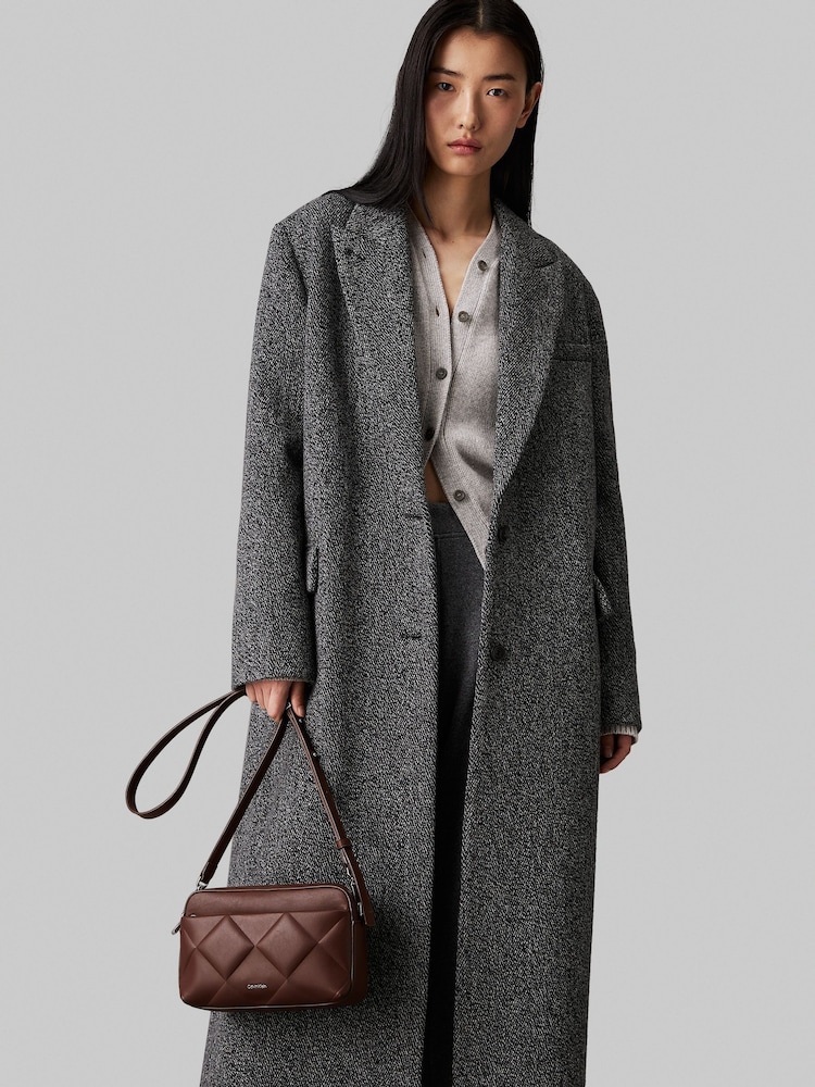 Calvin Klein Natural Diamond Quilt Camera Bag With Pocket - Image 1 of 6