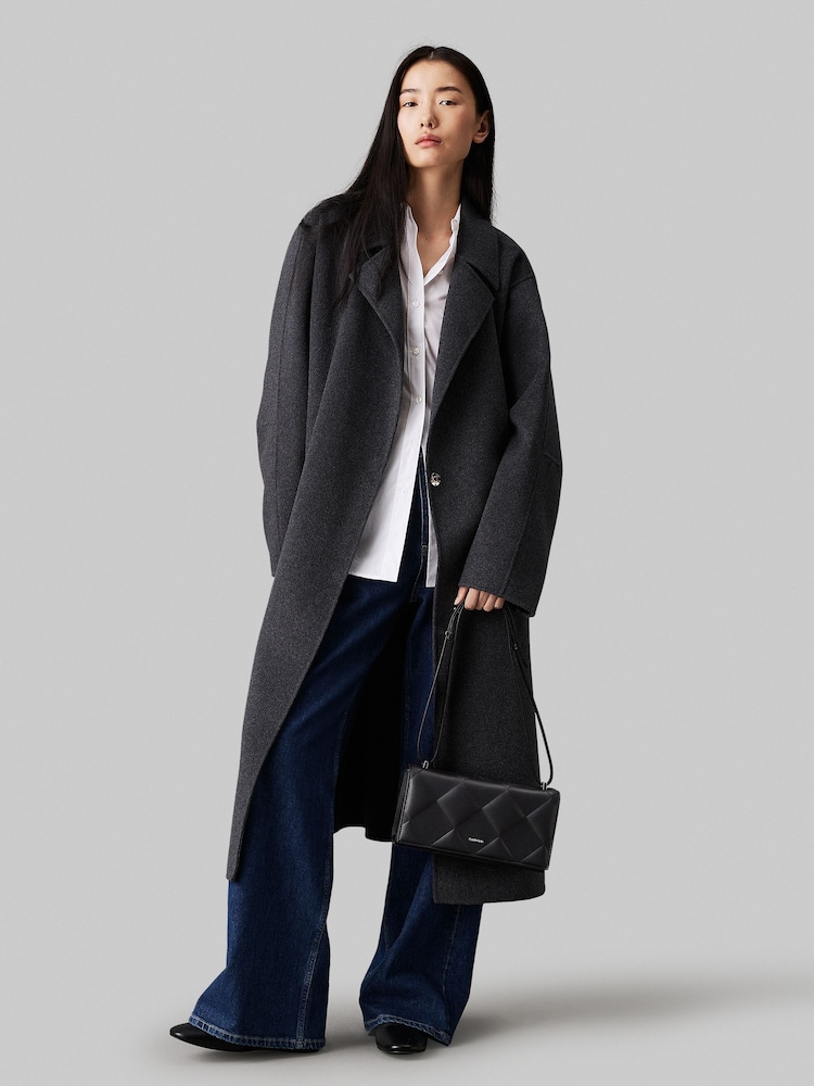 Calvin Klein Black Diamond Quilt Conv Shoulder Bag - Image 5 of 6