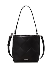 Calvin Klein Black Diamond Quilt Bucket Bag - Image 1 of 5