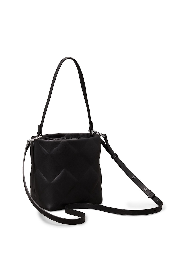 Calvin Klein Black Diamond Quilt Bucket Bag - Image 2 of 5