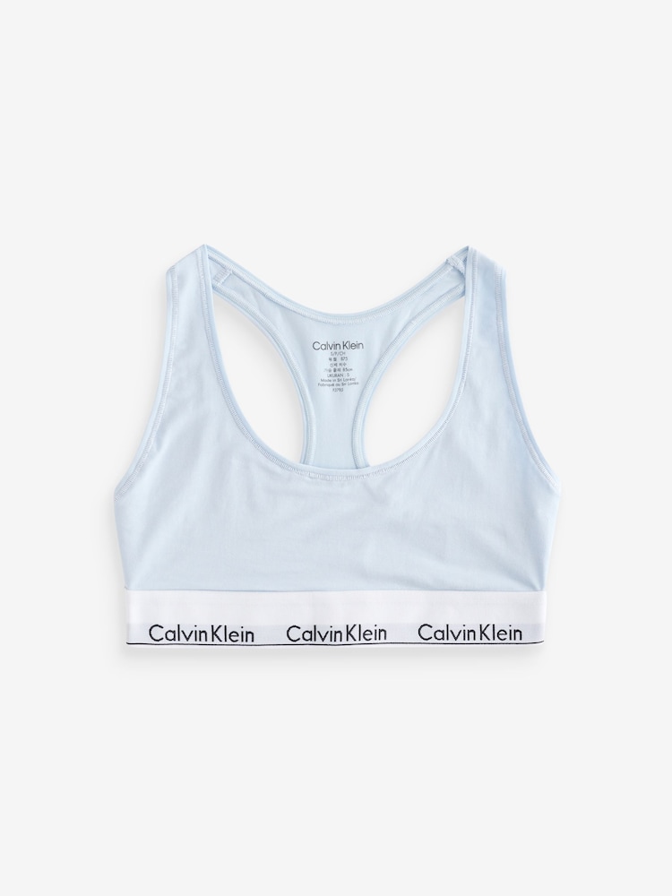 Calvin Klein Blue Modern Cotton Logo Bralette - Image 5 of 5