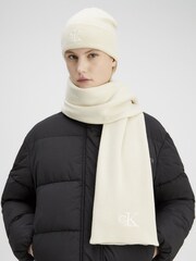 Calvin Klein Natural Monogram Embroidered Scarf - Image 1 of 6