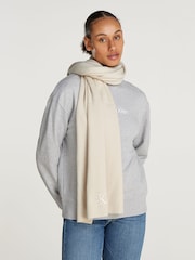 Calvin Klein Natural Monogram Embroidered Scarf - Image 2 of 6