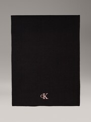 Calvin Klein Black Monogram Embroidered Scarf - Image 1 of 5