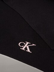 Calvin Klein Black Monogram Embroidered Scarf - Image 4 of 5