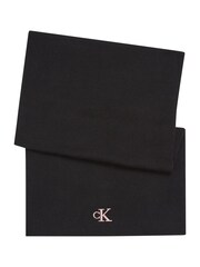 Calvin Klein Black Monogram Embroidered Scarf - Image 5 of 5