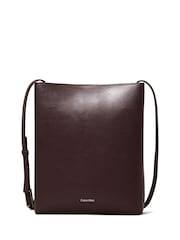 Calvin Klein Brown Crossbody Leather Bag - Image 3 of 6
