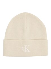 Calvin Klein Natural Embroidered Beanie - Image 3 of 4