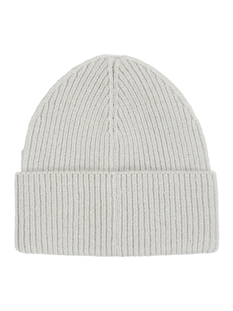 Calvin Klein Grey Rib Beanie - Image 2 of 4 Calvin Klein Grey Rib Beanie - Image 2 of 4