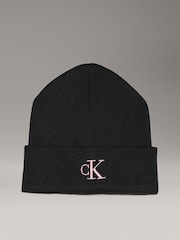 Calvin Klein Black Embroidered Beanie - Image 1 of 4