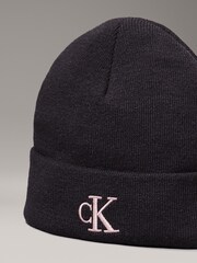 Calvin Klein Black Embroidered Beanie - Image 3 of 4