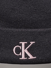 Calvin Klein Black Embroidered Beanie - Image 4 of 4