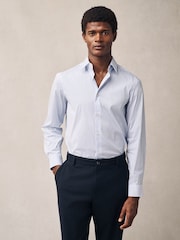 Blue Bengal Stripe Regular Fit Motionflex Long Sleeve Shirt - Image 5 of 5