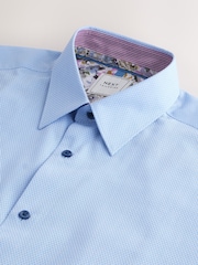 Blue Regular Fit Trimmed Easy Care Double Cuff Shirt - Image 2 of 3