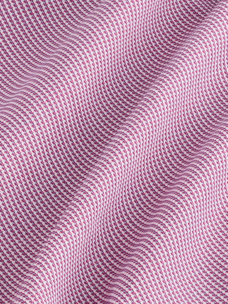 Damson Pink Slim Fit Easy Care Textured Trimmed Shirt - Image 7 of 8