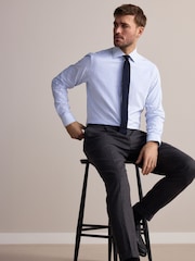 Blue Slim Fit Signature 100% Cotton Bengal Stripe Shirt - Image 3 of 12