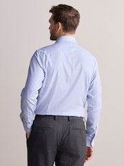 Blue Slim Fit Signature 100% Cotton Bengal Stripe Shirt - Image 5 of 12