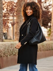 Sosandar Black Leather Large Shoulder Bag - Image 2 of 5