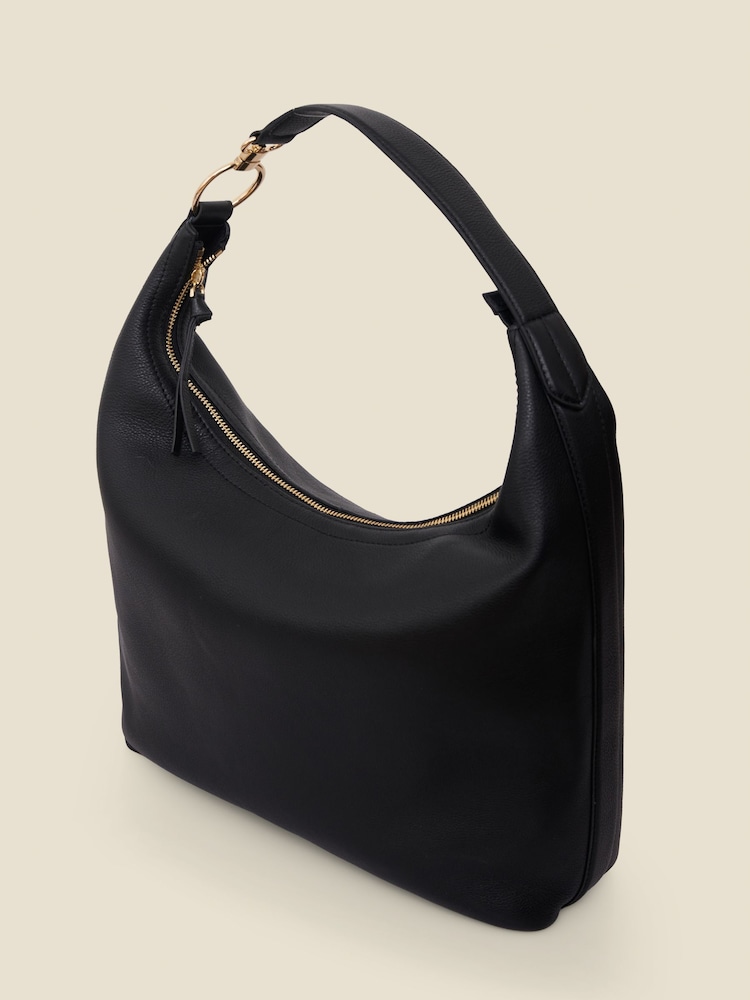 Sosandar Black Leather Large Shoulder Bag - Image 5 of 5