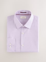 Mauve rose - Slim Fit (Slim Fit) - Signature 100% Cotton with Textured Smart Shirt - Image 1 de 3