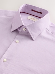 Mauve rose - Slim Fit (Slim Fit) - Signature 100% Cotton with Textured Smart Shirt - Image 2 de 3