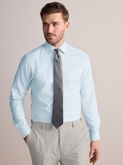 Vert - Slim Fit (Slim Fit) - Signature 100% Cotton with Textured Smart Shirt - Image 1 de 9