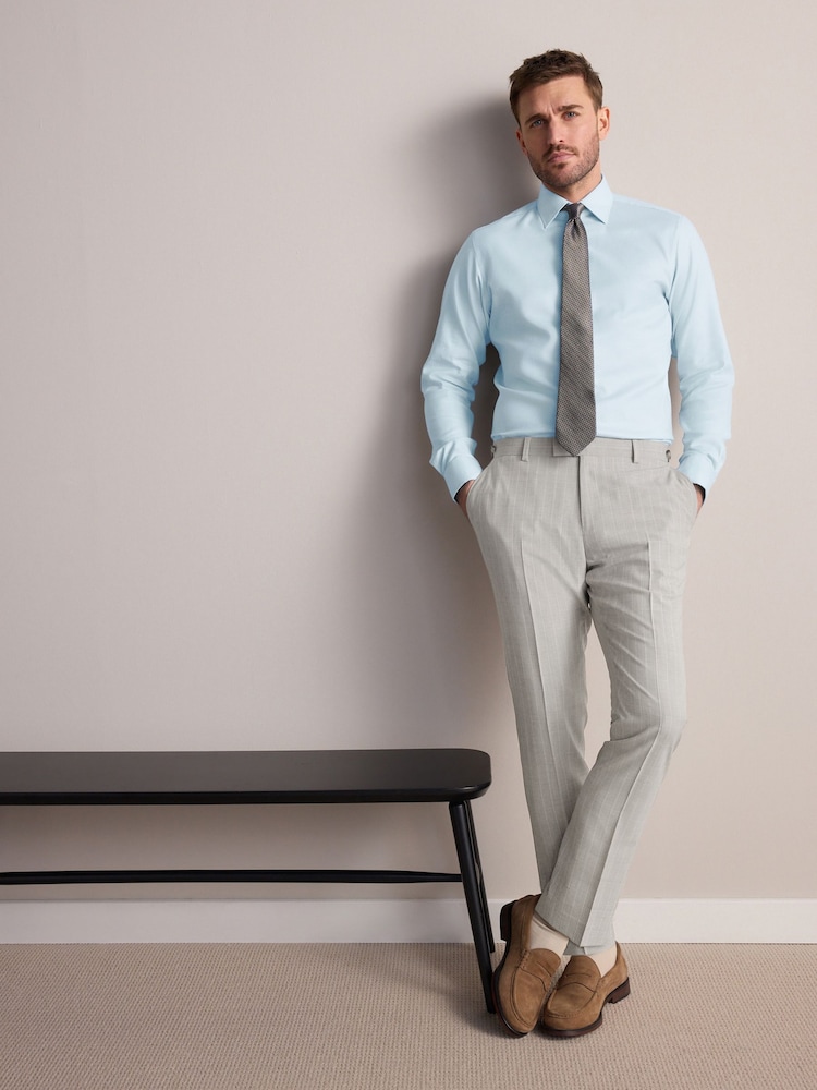 Vert - Slim Fit (Slim Fit) - Signature 100% Cotton with Textured Smart Shirt - Image 3 of 9