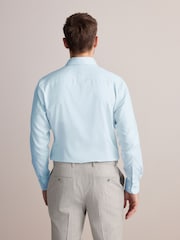 Vert - Slim Fit (Slim Fit) - Signature 100% Cotton with Textured Smart Shirt - Image 4 de 9