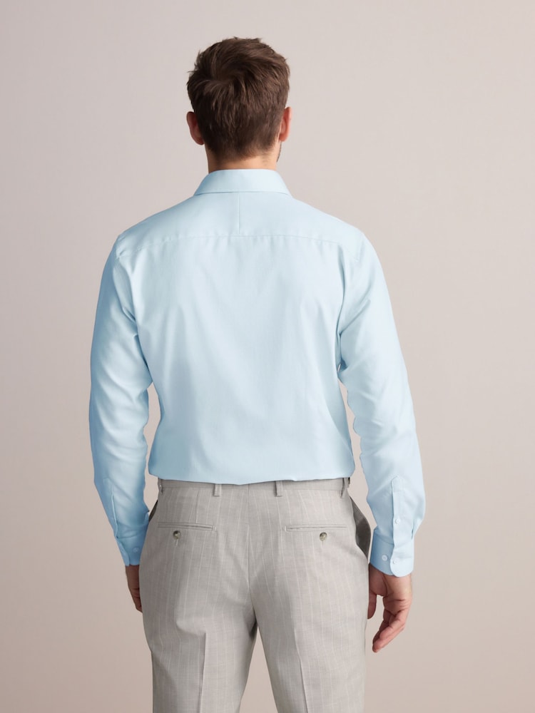 Vert - Slim Fit (Slim Fit) - Signature 100% Cotton with Textured Smart Shirt - Image 4 of 9