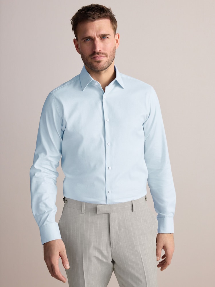 Vert - Slim Fit (Slim Fit) - Signature 100% Cotton with Textured Smart Shirt - Image 5 of 9