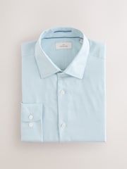 Vert - Slim Fit (Slim Fit) - Signature 100% Cotton with Textured Smart Shirt - Image 7 de 9