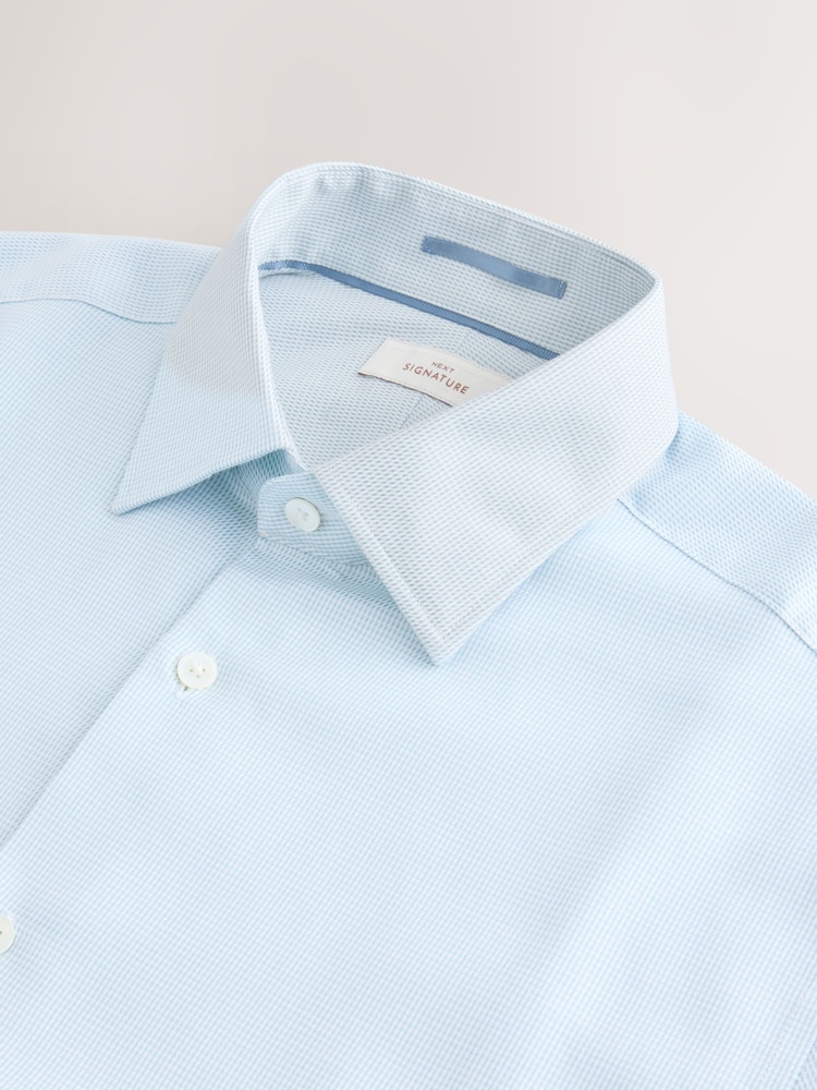 Vert - Slim Fit (Slim Fit) - Signature 100% Cotton with Textured Smart Shirt - Image 8 of 9