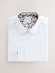 White Skinny Fit Easy Care Textured Trimmed Shirt - Image 10 of 12