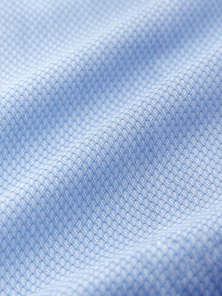 Blue Slim Fit Trimmed Easy Care Double Cuff Shirt - Image 7 of 7