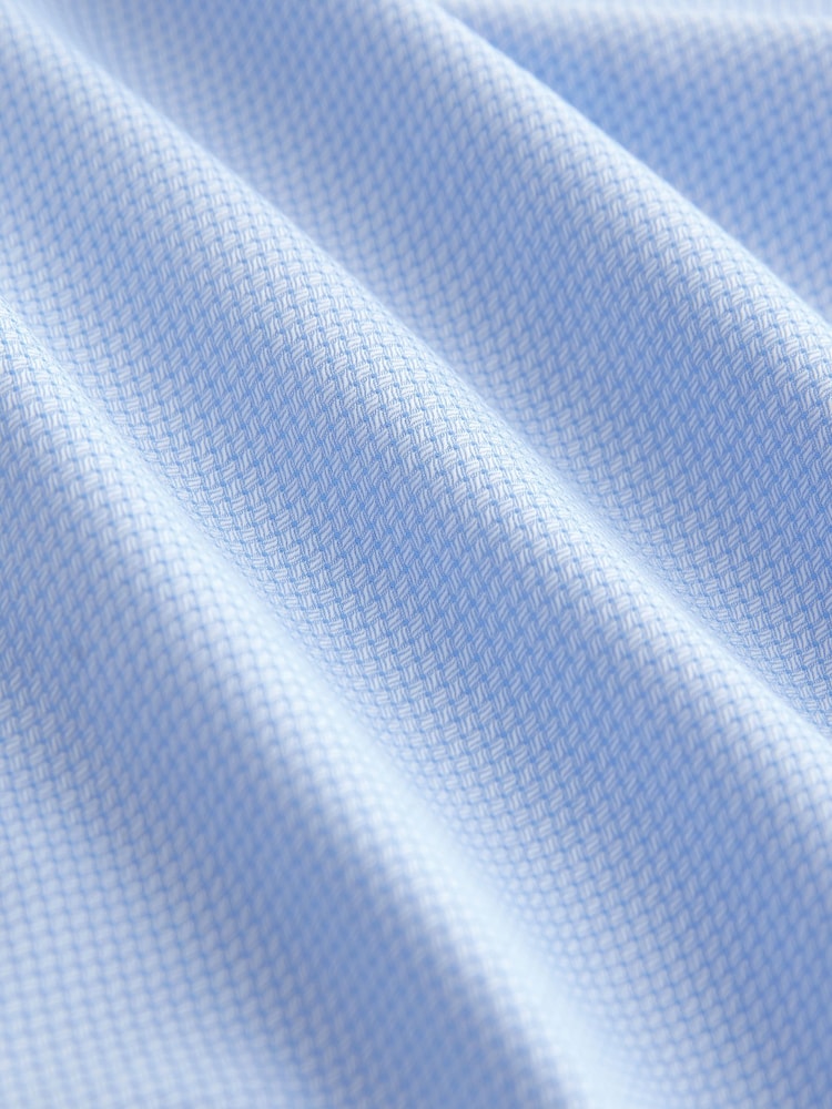 Blue Regular Fit Easy Care Textured Trimmed Shirt - Image 9 of 9 Blue Regular Fit Easy Care Textured Trimmed Shirt - Image 9 of 9