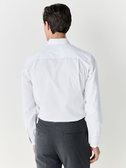 White Regular Fit Easy Care Textured Trimmed Shirt - Image 2 of 10